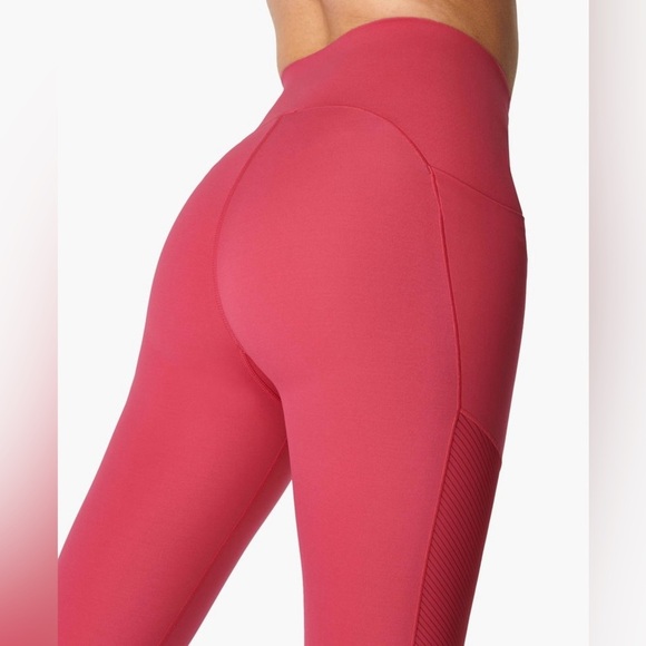 SWEATY BETTY Rose Pink Power High-Waisted Cropped Gym Leggings Size XS - Picture 3 of 10